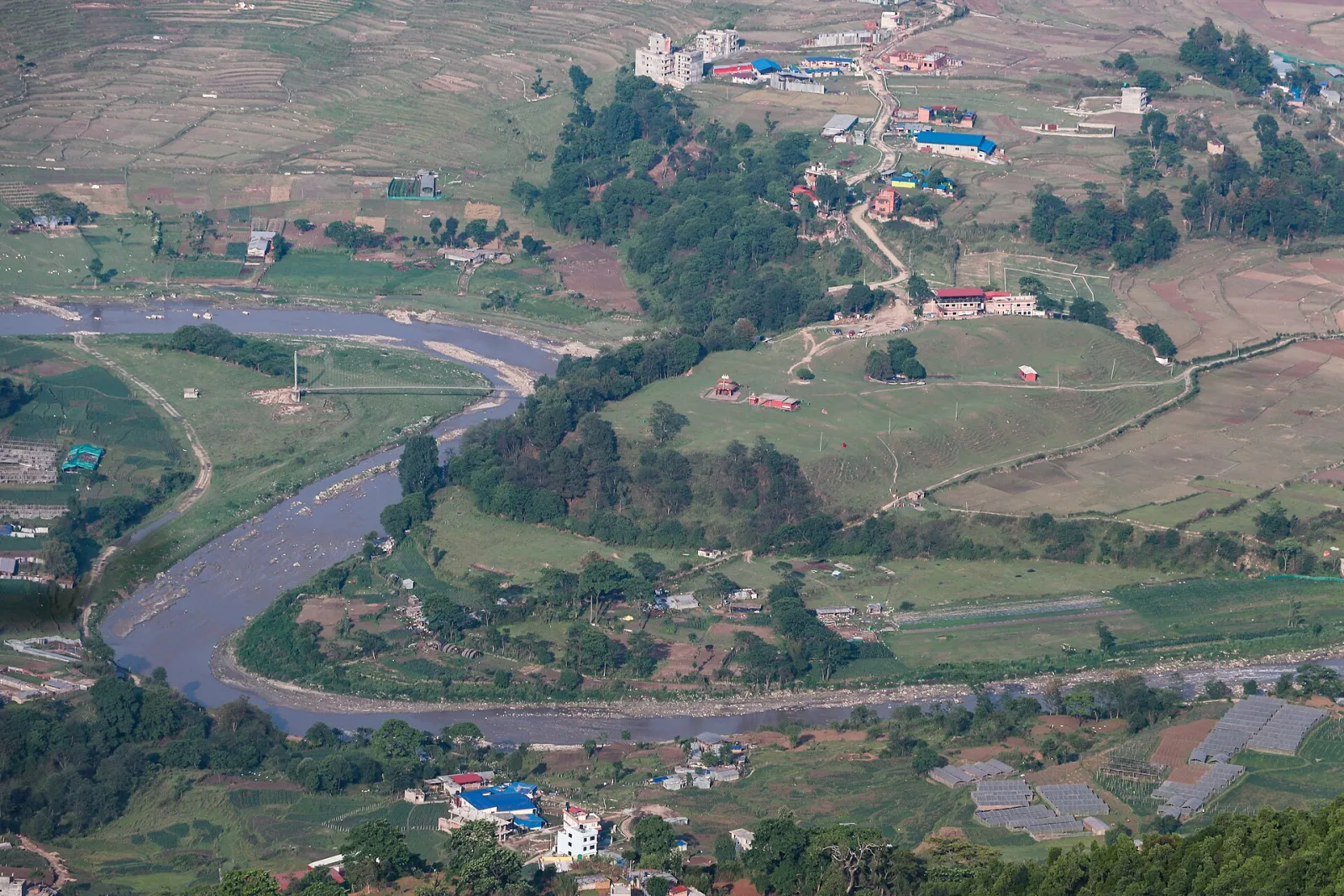 The Bagmati river flowing through the Kathmandu valley