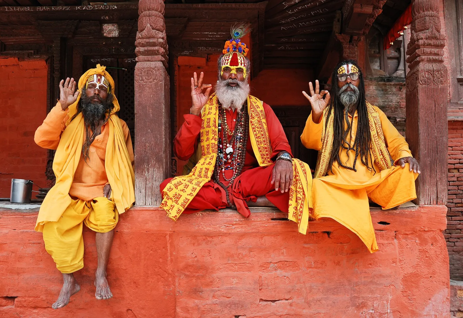 Historic temples and palace buildings at Kathmandu Durbar Square